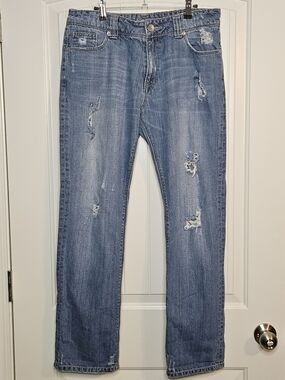 Kitson Distressed Cotton Boyfriend Jeans